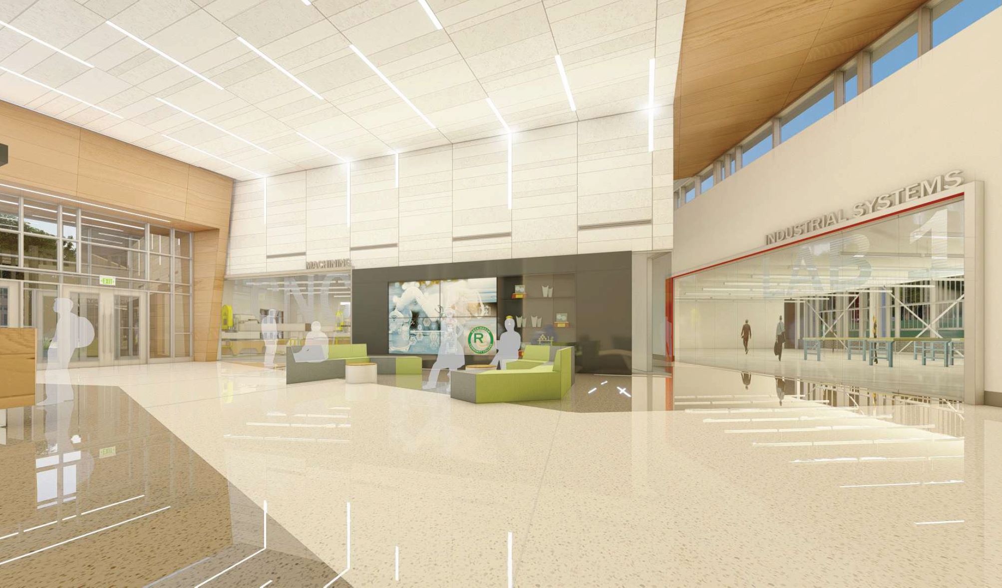 A rendering of new building's lobby.