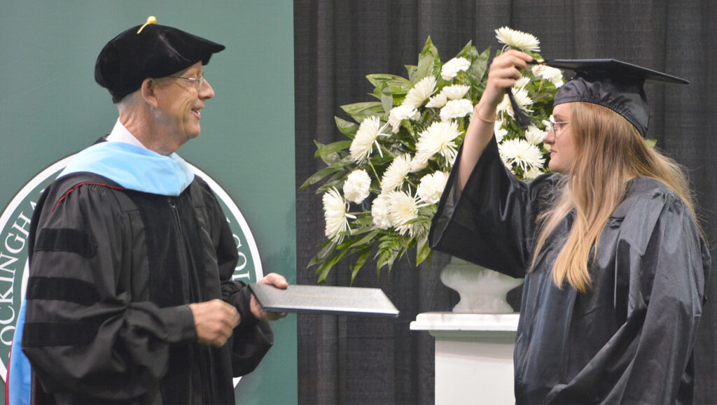 Graduate turns tassel
