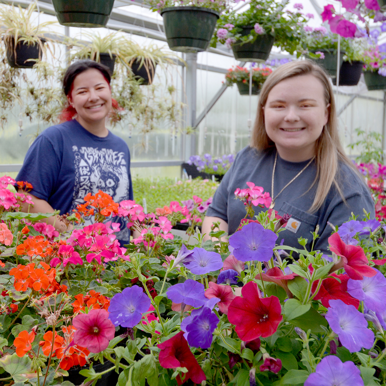 Agribusiness Technology students in RCC's greenhouse