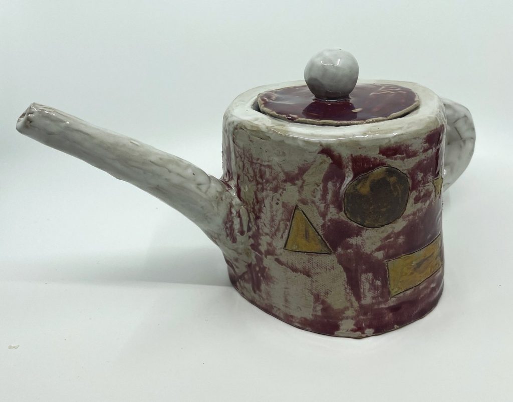 2021 Fall Art Show - Xavier King. Teapot. Ceramic, 10x5x5.