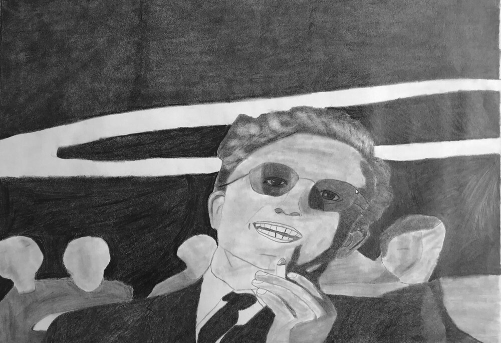 Andres Franco, "Scene from Dr. Strangelove", graphite on paper, 20x14