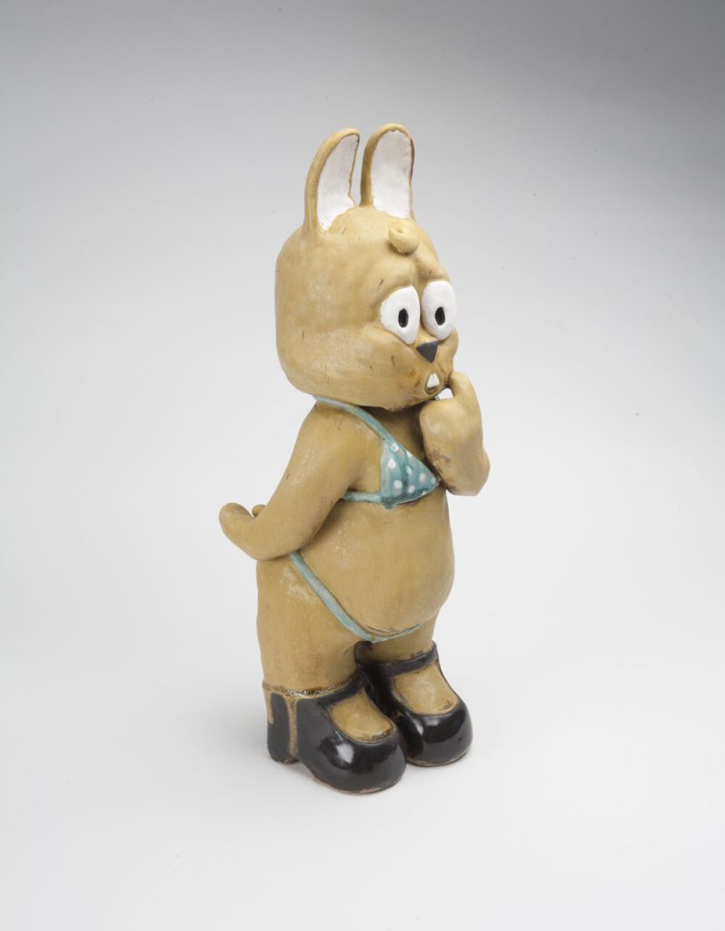 Samantha Swinson, "Chubby Bunny", hand-built stoneware, 6x6x16